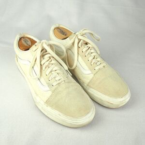 VANS Old Skool Suede Canvas Sneakers Cream White Mens 8.5 Womens 10